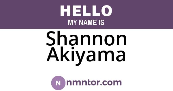 Shannon Akiyama