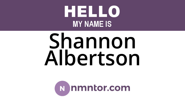 Shannon Albertson