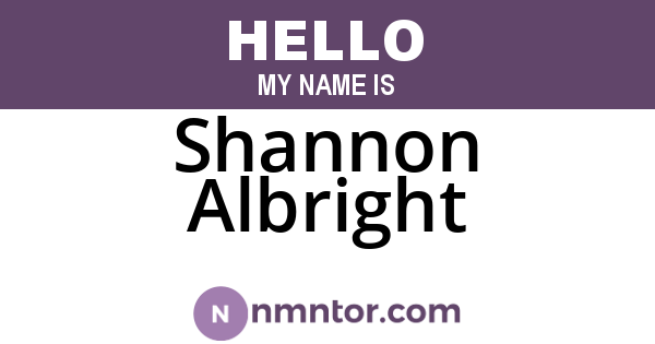 Shannon Albright