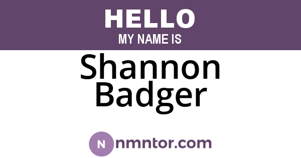 Shannon Badger