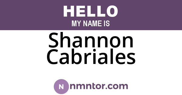 Shannon Cabriales