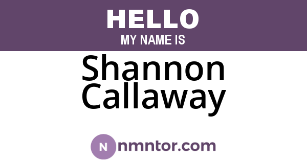 Shannon Callaway