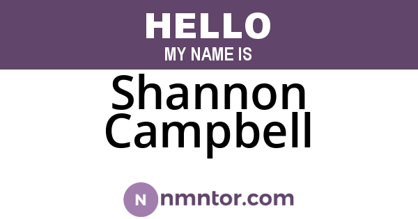 Shannon Campbell