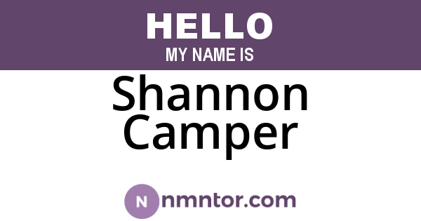 Shannon Camper