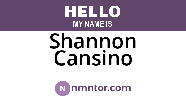 Shannon Cansino