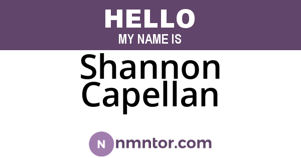 Shannon Capellan