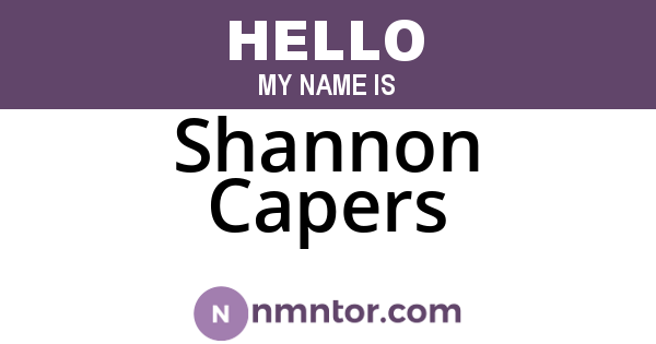 Shannon Capers
