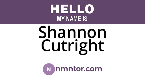 Shannon Cutright