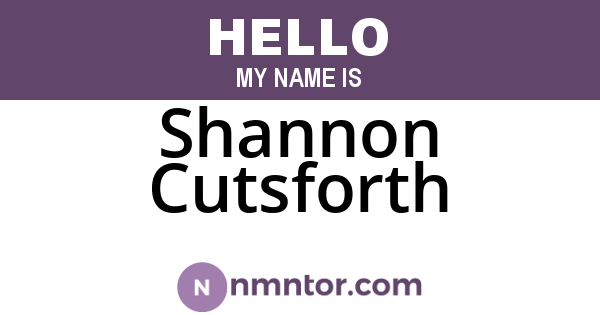 Shannon Cutsforth