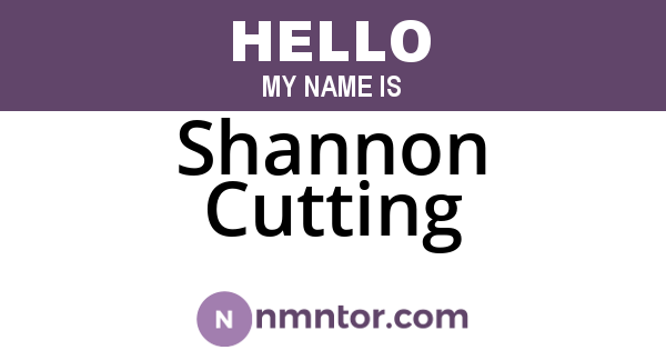 Shannon Cutting