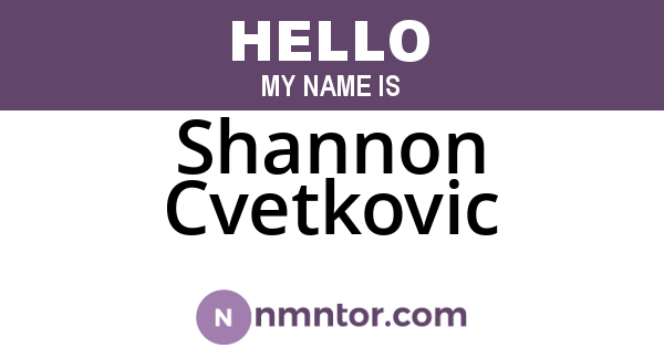 Shannon Cvetkovic