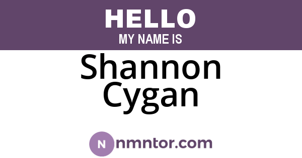 Shannon Cygan