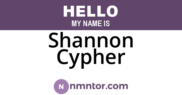Shannon Cypher