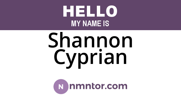 Shannon Cyprian