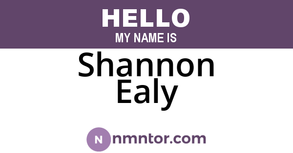 Shannon Ealy