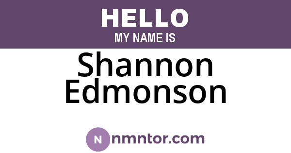 Shannon Edmonson