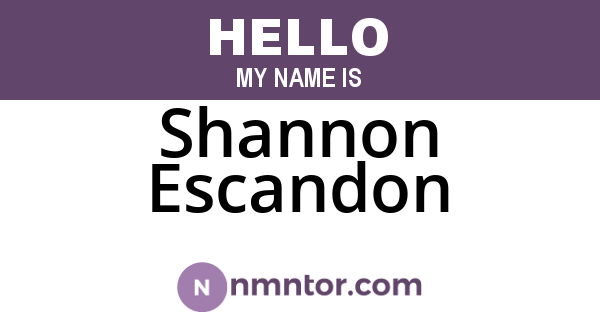 Shannon Escandon