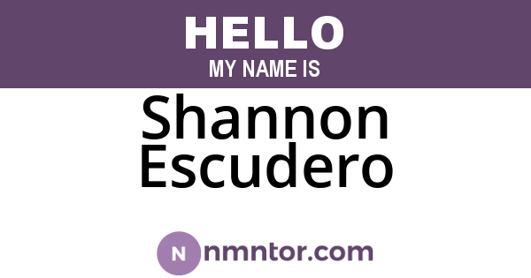 Shannon Escudero