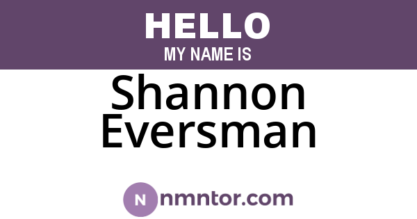 Shannon Eversman