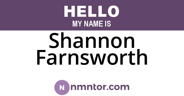 Shannon Farnsworth