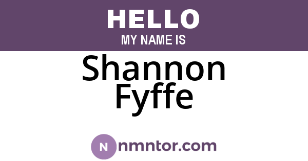 Shannon Fyffe