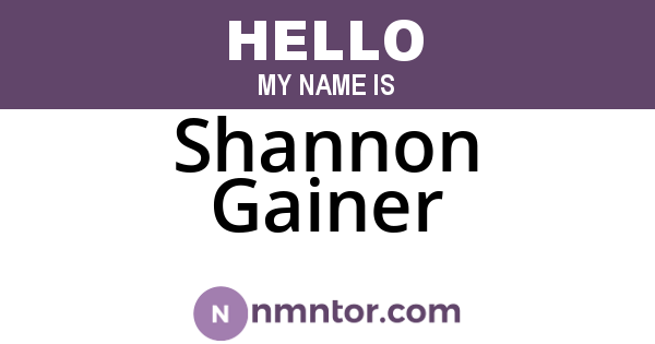 Shannon Gainer