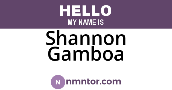 Shannon Gamboa