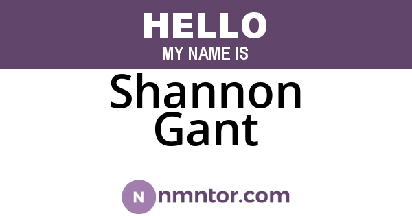 Shannon Gant