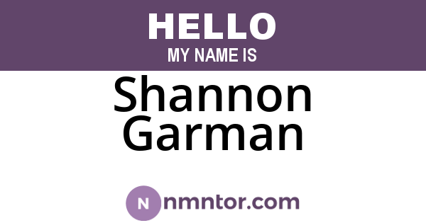 Shannon Garman