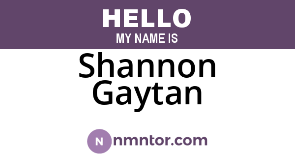 Shannon Gaytan
