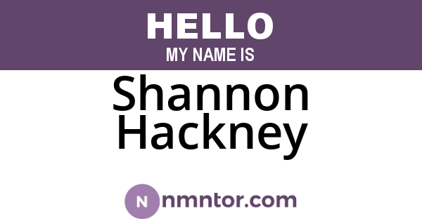 Shannon Hackney