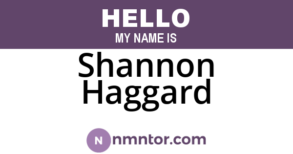 Shannon Haggard