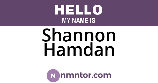 Shannon Hamdan