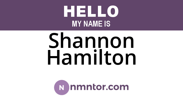 Shannon Hamilton