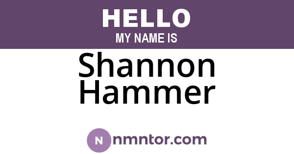 Shannon Hammer