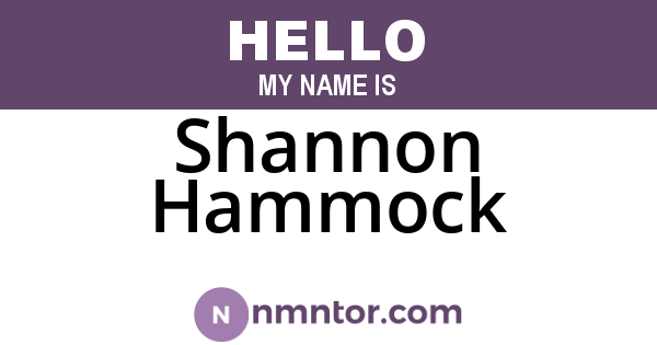 Shannon Hammock