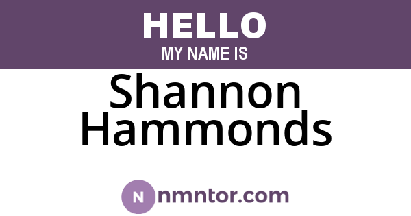 Shannon Hammonds