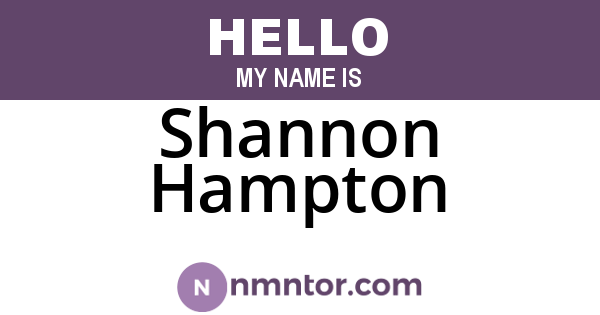 Shannon Hampton