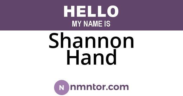 Shannon Hand