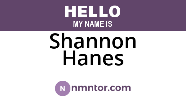 Shannon Hanes