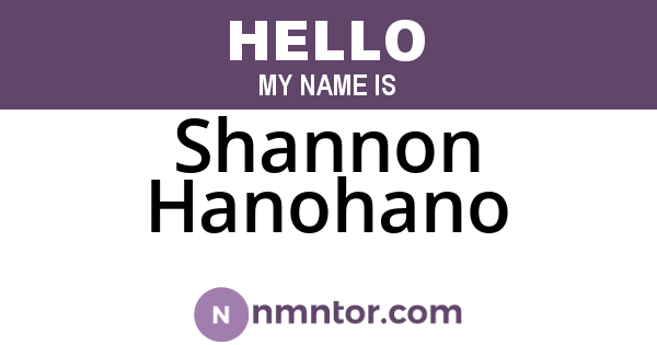 Shannon Hanohano