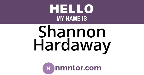 Shannon Hardaway