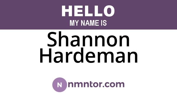 Shannon Hardeman