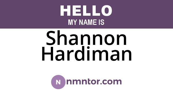 Shannon Hardiman