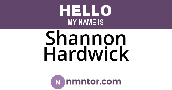 Shannon Hardwick