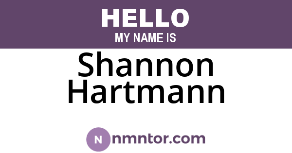 Shannon Hartmann
