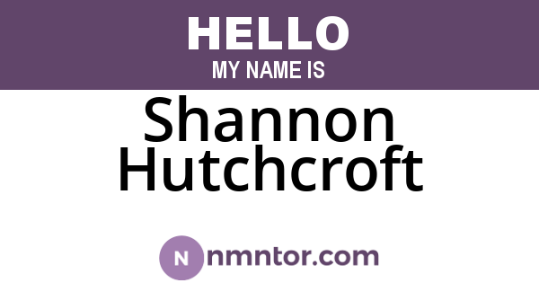 Shannon Hutchcroft