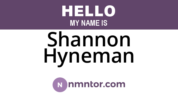 Shannon Hyneman