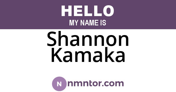 Shannon Kamaka