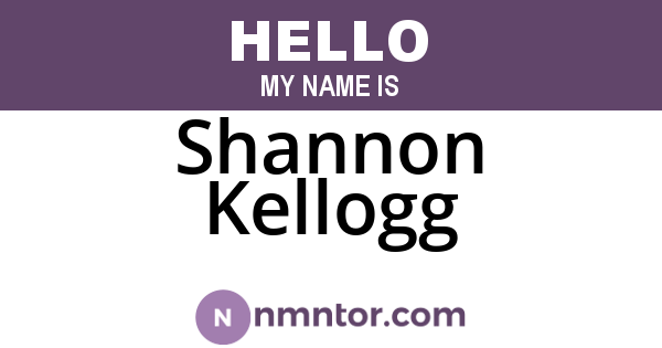 Shannon Kellogg